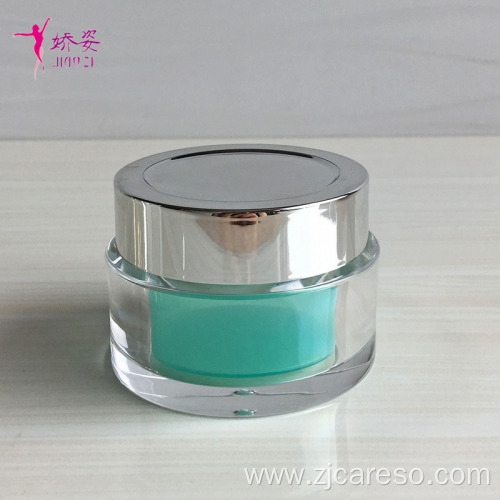 Straight Acrylic Plastic Cream Jar with UV Lid